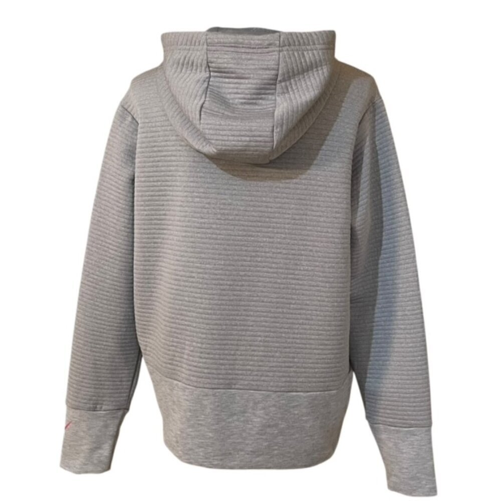 NIKE Gray Ribbed Dri-Fit Hooded Pullover - Size Large - Picture 3 of 8